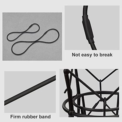 Universal Elastic Bands Replacement, Anti-aging Rubber Ring for Microphone Shock Mount Holder Clamp Clip, Set of 4 (Black) - color: Black