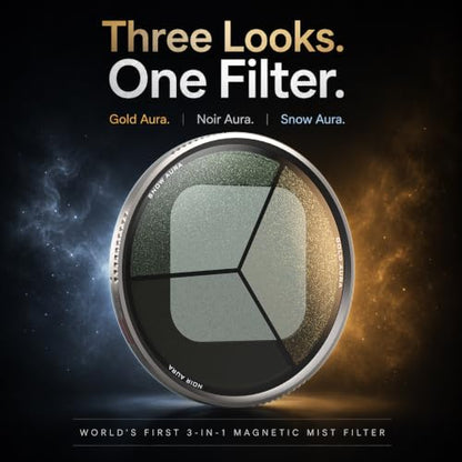 Freewell 3-in-1 Magnetic Diffusion Mist Filter - Gold, Noir & Snow 1/4 Strength Compatible with Freewell iPhone Cases & Genius Rig Cage - style: 3 in 1 Mist