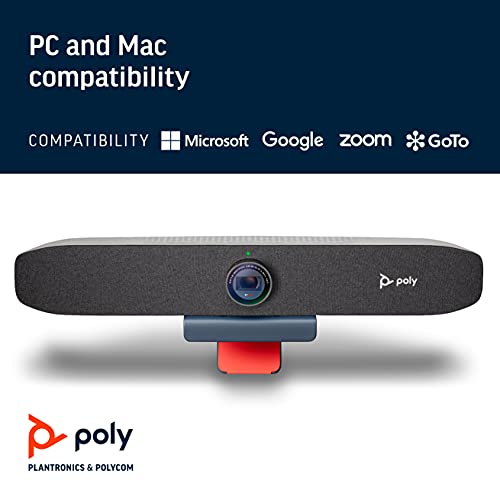Poly Studio P15 Personal Video Bar - 4K Camera, Microphones & Speaker Solution With Premium Audio - Certified for Zoom and Teams (Renewed)