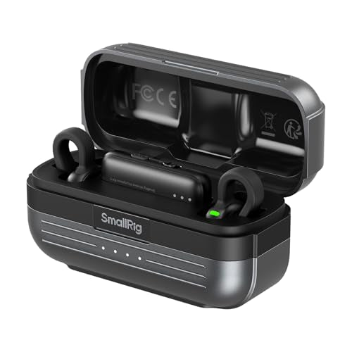 SMALLRIG Wireless Mic S70-C2 (2 TX + 1 RX + Charging Case), USB-C Compact Wireless Microphone for Android Phone/Action Camera, 48h Use, Noise Reduction Record for Vlog (Black) - color: Black, style: 2 TX + 1 RX