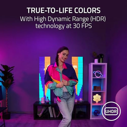 Razer Kiyo Pro Ultra 4K Webcam: Large Sensor - Auto Light Correction - Built-in Mic and Shutter - Pro Grade Content Creation, Streaming, Gaming, Video Calls - Works with OBS, Xsplit, PC, Zoom, Teams