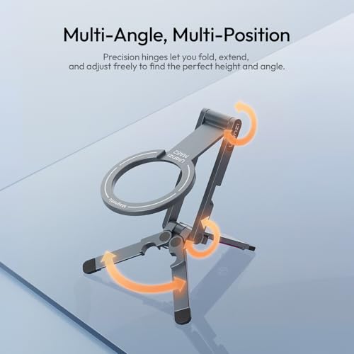 Ulanzi MA62 Magnetic Phone Tripod for MagSafe, Aluminum Pocket Tripod with Hidden Hook & 1/4" Screw Hole, Foldable Magnetic Phone Stand for iPhone 17/16/15/14 Pro Max, Travel & Vlog Daily Essentials