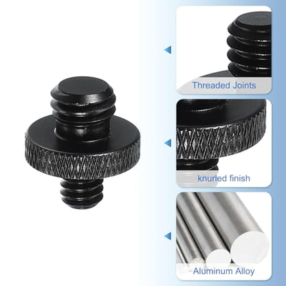 PATIKIL Tripod Screw Adapter 1/4" Male to 3/8" Male, 2 Pcs Tripod Nut Connectors Camera Mount Screw Camera Double Head Converter for Microphone Holder Magic Arms Accessories, 18 mm - size: 1/4" Male to 3/8" Male,18 mm