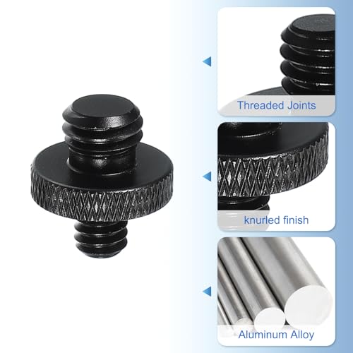 PATIKIL Tripod Screw Adapter 1/4" Male to 3/8" Male, 2 Pcs Tripod Nut Connectors Camera Mount Screw Camera Double Head Converter for Microphone Holder Magic Arms Accessories, 18 mm - size: 1/4" Male to 3/8" Male,18 mm