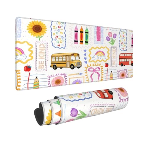 Teacher Large Gaming Mouse Pad, Long Extended Full Mouse Mat Desk Pad for Top Keyboard Table, Aesthetic Stitched XL Mousepad Gifts for School Counselor Therapist Office Decor, 31.5 * 11.8 in - color: Teacher