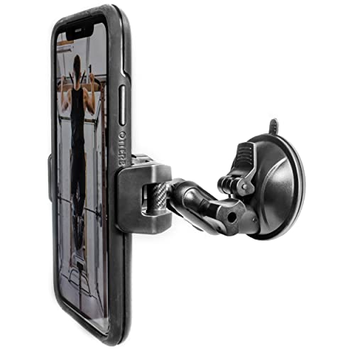 Universal Mirror Shower Phone Holder, Multi-Directional Dual 360 Degree Rotating Suction Cup Phone Wall Mount stand, Tiktok Youtube Vlog Video Recording Kit, airplane travel essentials accessories - color: Classic Black