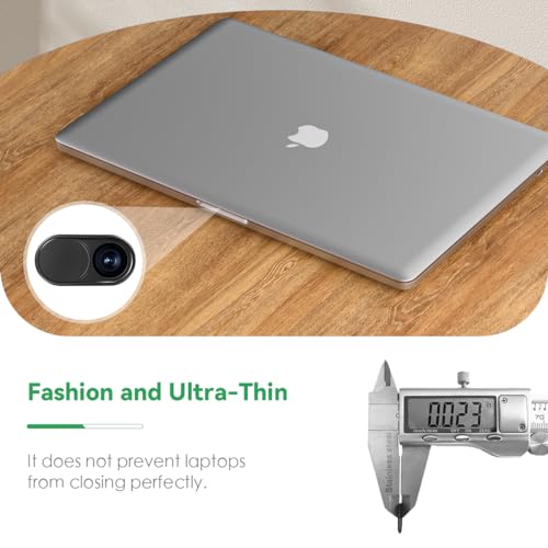 CloudValley Webcam Cover Slide[2-Pack], 0.023 Inch Ultra-Thin Metal Web Camera Cover for Macbook Pro, iMac, Laptop, PC, iPad Pro, iPhone 8/7/6 Plus, Protect Your Visual Privacy [Black] - color: Black-2 Pcs