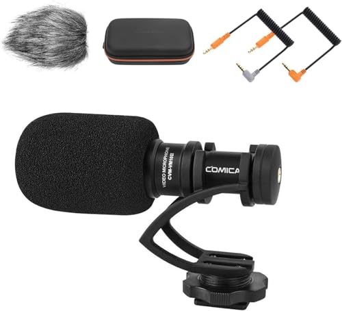 Camera Microphone,Comica CVM-VM10II Professional Video Microphone with Shock Mount, Deadcat,Compact Shotgun Mic Compatible with iPhone,DSLR Camera,Android Smartphones- Perfect for TikTok YouTube Vlog - color: Black