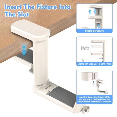 4-in-1 Desk Organizer with Headphone Hanger, Cup Holder, Pen Holder & Desktop Storage, Clamp-on Desk Accessories for Office and Gaming Desk