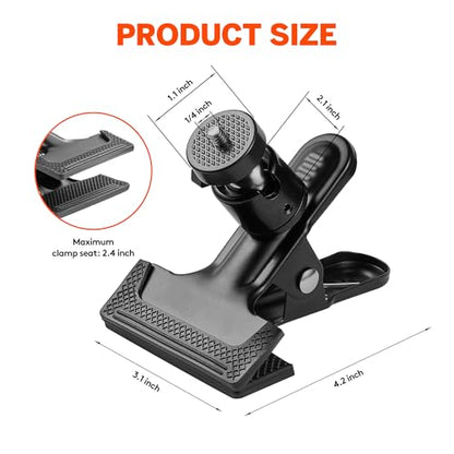 Trail Camera Clip Mount, 2 Pack Tracking Camera Bracket, 360 Rotatable Interface Trailcam Holder for Hunting with Camouflage Style