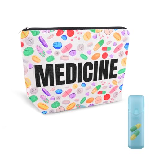 Travel Medicine Pouch Portable Small Pill Box Set First Aid Medication Organizer Bag Pharmacy Doctor Nurse Gift Bag for Hospital Patient Woman Men Pharmacist Accessories for Work Travel Medical Pouch - color: Travel Medicine Pouch