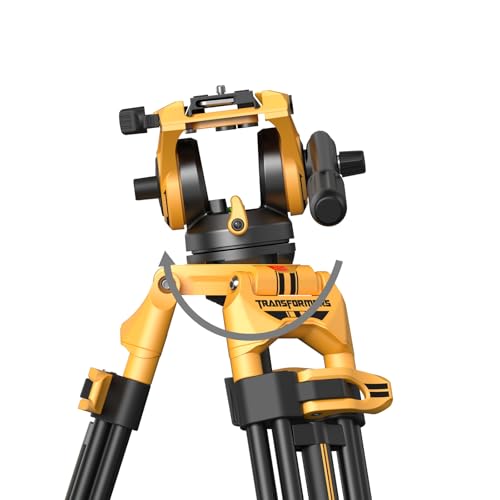 SmallRig AD-01 73''/186cm Heavy-Duty Fluid Head Tripod Bumblebee Edition, 8kg/17.6lb Load Capacity, +90° to -60° Tilt Range, Quick Release Plate for MFT for DJI - style: Bumblebee Edition