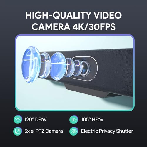 Yealink 4K USB Video Conference Camera - 120° Wide Angle, Microphone, Speaker, Auto Framing, for PC Meetings, Microsoft Teams & Zoom - style: NO.1 UVC34 (without system)