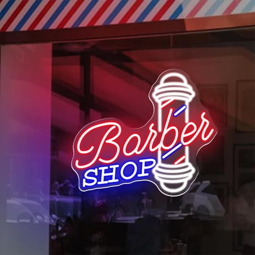 Barber Shop Neon Sign Barber Shop Open LED Neon Lights for Hair Salon Decor Dimmable Usb Light Up Signs for Barber Studio Business Store Welcome Sign Hairdresser Gift - color: Barber Shop