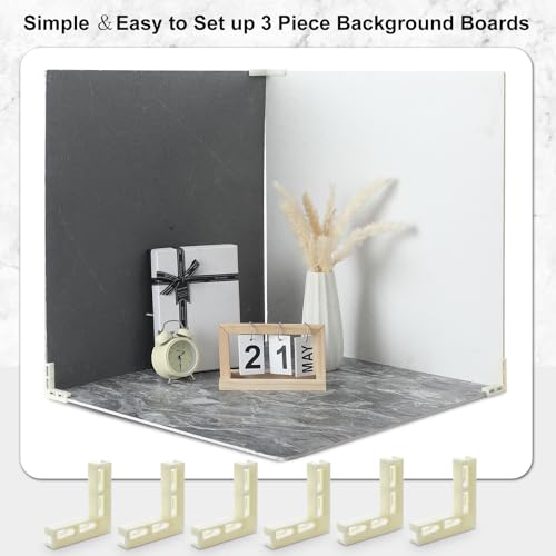 Threehoney 8 Pcs Photograph Backdrop Board Bracket 2.6 x 2.6 x 0.5 Inch Vertical L Shape Background Holder Stand Adjustable Plastic Backdrop Holder for Studio Photography Background Support