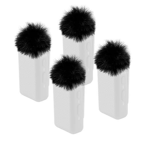 Windscreen for DJI Mic 1 Transmitter(1st Gen), Microphone Furry Cover/Wind Muff/WindSock/DeadCat for Noise Canceling, with Pop Filter Foam Embeded (Not for DJI Mic-2) - color: 4PCs-Black