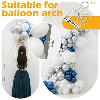 Affrolling 8 Pack Balloon Arch Clips Large Metal Backdrop Clips 3.8 x 2 Inch Heavy Duty Hollow Out Clamps for Balloon Arch Kit Crafts Backdrop Stand Birthday Decoration Photography Studios