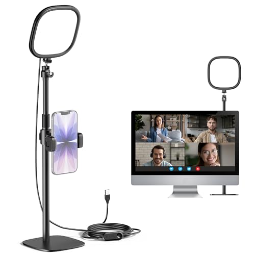 InnoGear Zoom Lighting for Computer, 50 Light Modes Video Conference Lighting with Phone Holder Cell Phone Selfie Lights Desk Webcam Ring Light with Stand for Camera Video Recording Podcast Streaming