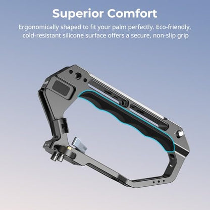 SmallRig D-Style NATO Rail Top Handle with Quick Release Clamp, Cold-Resistant Silicone Grip, 1/4"-20 & 3/8"-16 Mounting Holes for Camera, Monitor, Microphone, Versatile Handheld Rig Handle-5661