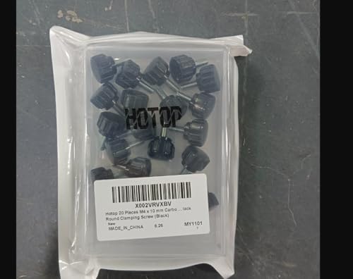 Hotop Threaded Knurled Thumbscrew Monitor Mount Screws on Knobs Monitor Screws Carbon Steel Clamping Knobs Grip Thumb Screw Mounting Thumb Screw, Black(20 Pieces,M4 x 10 mm) - size: M4 x 10 mm