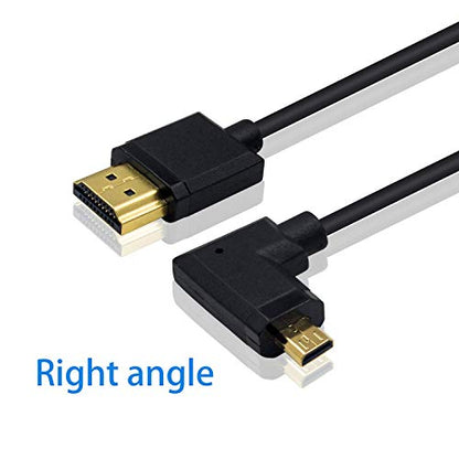 Duttek Extreme Slim Micro HDMI to HDMI Coiled Cable, Right Angled HDMI to Micro HDMI Cable 4K@60Hz 18Gpbs for Camera Monitors, Capture Cards + More,1080P, 4K@60Hz, HD, 3D 1FT-4FT - size: Right Angled 1.2M