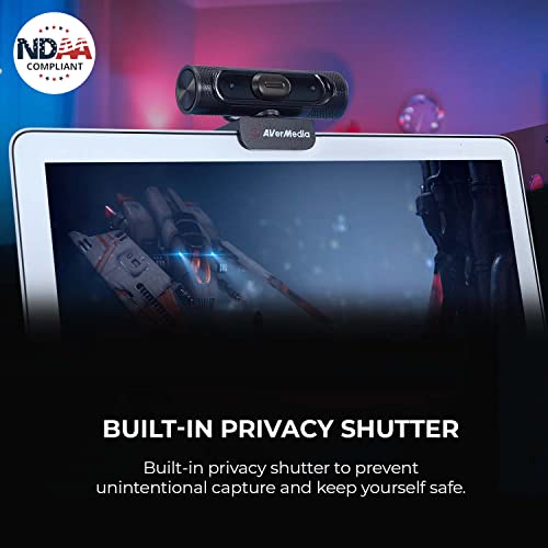 AVerMedia PW315 TAA/NDAA Compliant 1080p 60fps Webcam – Wide-Angle USB Camera with Dual Mics & AI Auto Framing, Fixed Focus HD Webcam for PC/Mac, Zoom, Teams, Google Meet, Streaming, Content Creation - style: PW315 - 1080p60 fixed focus