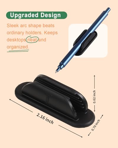 Tiizze Adhesive Pencil Holders for Desk Set of 20 - Silicone Pen Holder with Upgraded Acrylic Adhesive Pads - Flexible Desk Pencil Holder for Class Office Essentials Accessories, Teacher Supplies - color: Dark