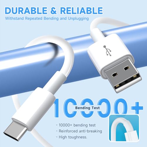 30ft/9M Long USB C Cable, Charging and Data Transfer, Durable USB A to USB C Power Charging Replacement Cord for Home Security Cameras, Phones, Switch Pro Controllers and More USB-C Devices-White - size: 30ft