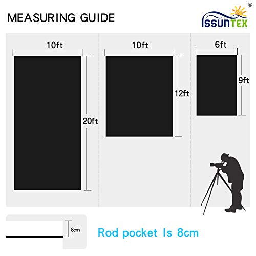 ISSUNTEX 10X12 ft Background Muslin Backdrop, Photo Studio, Collapsible High Density Screen for Video Photography and Television-Black - color: Black, size: 10X12 ft