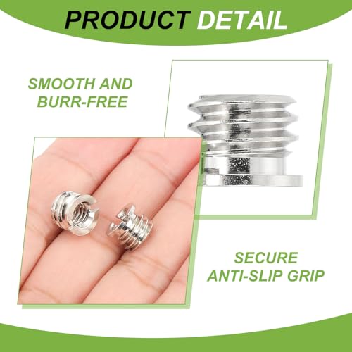 PATIKIL 1/4" Female to 3/8" Male Convert Screws Adapter, 5 Pcs Tripod Thread Adapter Mount for Camera Monopod Video DSLR SLR Mic Stand, Silver