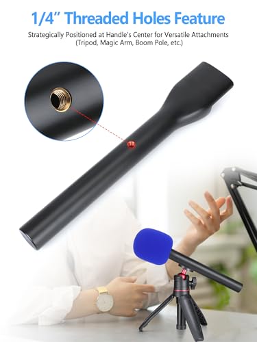 YOUSHARES Handheld Adaptor with Foam Cover, Compatible with Rode and DJI Wireless Microphones for Interviews (Blue Foam) - color: Blue Foam