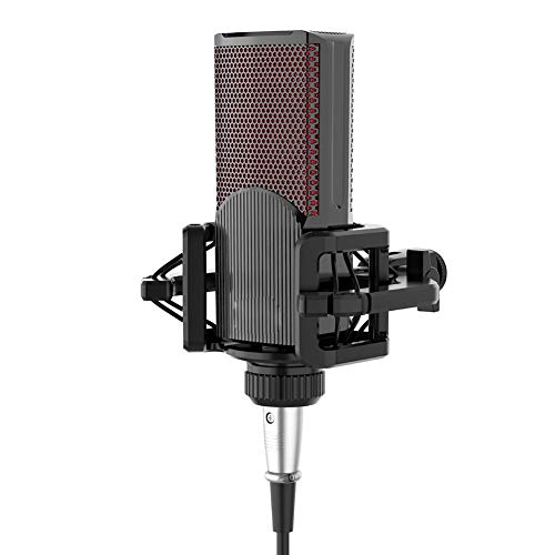 Universal Microphone Shock Mount, Anti Vibration Shock Mount with Filter Screen for Microphones Diameter 21-62mm, Compatible for 3/8 and 5/8 Thread, Reduce Noise Easy Install