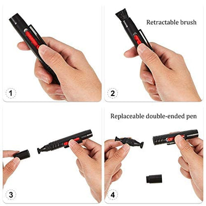 Patelai Camera Cleaning Kit Include Cleaning Pen Brush, Blower Brush Dust Cleaner, Air Blaster Blower Lens Cleaning Kit for Camera, SLR, Telescope, Magnifying Glass, Phone