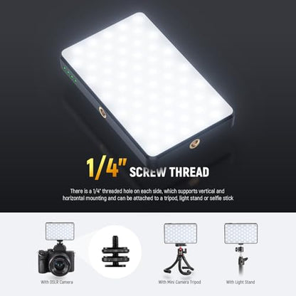 NEEWER Basics LED Selfie Phone Light, Rechargeable 2500-9000K Clip On Fill Light, Color Films/Diffuser/3000mAh, CRI95+ Dimmable Video Conference Lighting for iPhone Camera Laptop Zoom Call, BL120B