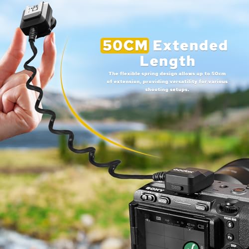 Godox GAC-IC13 Multi Interface Shoe Extension Cable for Sony Camera, 50CM Hot Shoe Adapter for Microphone Professional Audio Connectivity