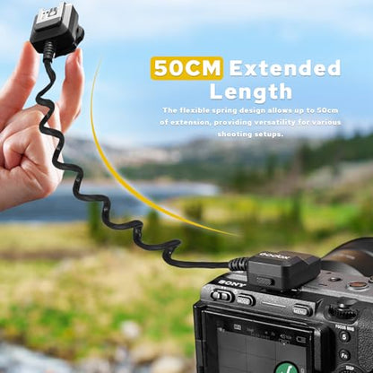 Godox GAC-IC13 Multi Interface Shoe Extension Cable for Sony Camera, 50CM Hot Shoe Adapter for Microphone Professional Audio Connectivity
