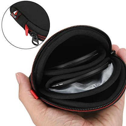 Camera Filters Case Bags for Round Filters Up to 82mm,Water-Resistant Fabric Design Lens Filter Pouch (Large)