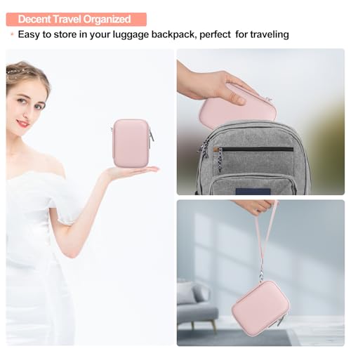 Elonbo Camera Carrying Case for KODAK PIXPRO FZ55 / FZ53 / FZ45 / FZ43 16MP Digital Camera, Vlogging Camera Storage Holder Travel Bag, Mesh Bag Fits Batteries, Cable, Memory Card, Card Reader, Pink - color: Pink
