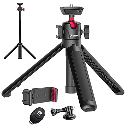 ULANZI MT-16 2-in-1 Mini Tripod Selfie Stick for iPhone Camera Mount, 360° Ball Head & Cold Shoe, Lightweight Tripod Stand for iPhone 17-12 Series/DJI Osmo/Insta360, Action Cam, Vlogging, Travel, DSLR