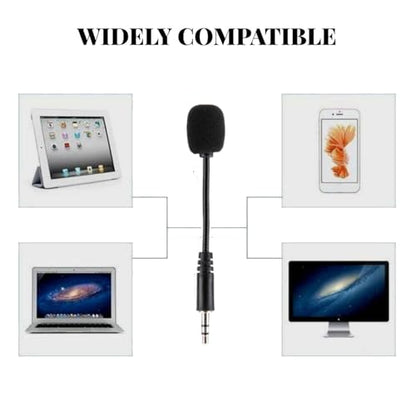 3PCS Mini Microphone, 3.5mm Jack Mini Gooseneck Microphone, Adjustable Flexible Extended Small Mic Replacement for Computer Mobile Phone Radio TV and Conference