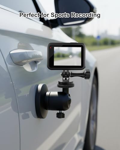 Magnetic Phone & Action Camera Mount with Heavy-Duty Magnet, Fence & Metal Surface Camera Holder Compatible with GoPro Mevo Start iPhone Insta360, Sports Recording Mount for Baseball Softball Tennis