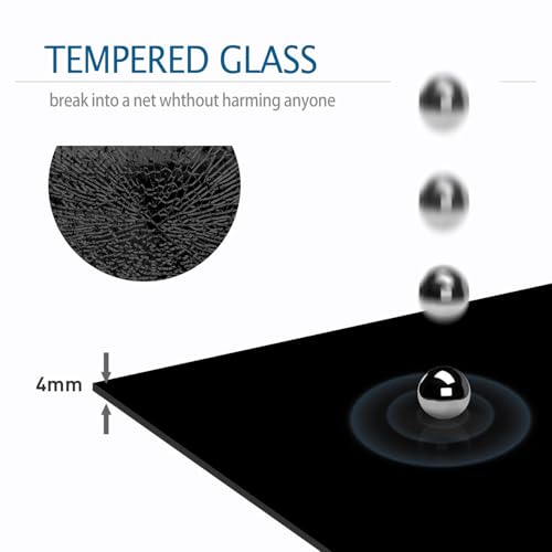 Magnetic Blackboard 48“ x 36” Black Glass Dry-Erase Board Wall-Mounted Frameless Whiteboard Bulletin Board Suitable for Offices, Schools, and Homes(Black) - size: 36"W x 48"H