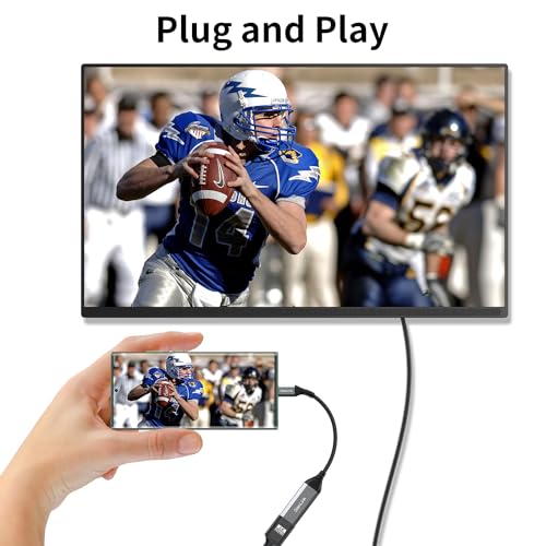 QianLink USB Type C to HDMI Adapter, USB C to HDMI 4K Cable [Thunderbolt 3/4] for MacBook Pro/Air 2023, iPhone 15 16 17 Pro Max, Dell XPS, Pixelbook, Surface, IPad Pro, iMac, XPS 17, Galaxy S25 S24
