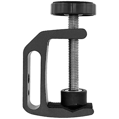 FUNSUEI 4 Pack Universal C Clamp, Desk C-Clamp with 1/4 and 3/8 Thread Hole, Heavy Duty Aluminum Alloy C Clamp Desktop Mount Holder for Monitor, Camera, Bench, Black
