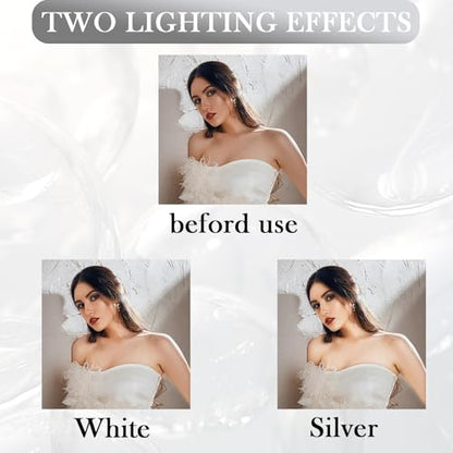 2 in 1 Lighting Reflectors Portable Collapsible Round Light Reflector Water-Resistant Photography Outdoor Lighting Portrait Fill Light (Silver, 30cm)