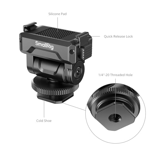 SMALLRIG Quick-Release Cold Shoe Mount for DJI Osmo Action 6/ Nano, Features a 1/4"-20 Threaded Hole and Cold Shoe, Supports 160° Tilt Swivel, for Magic Hand, Selfie Sticks, Camera Cages, 6440 - style: Cold Shoe Mount