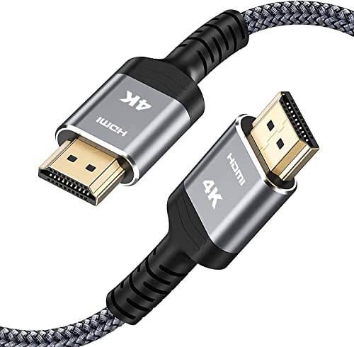 Highwings 4K HDMI Cable 8FT - 4K@60Hz HDR Braided HDMI Cord, 18Gbps High Speed with Ethernet/ARC, 3D, HDCP 2.2, ARC, Compatible for PS-5/4/3/4K HDTV/Monitor/Projector/Streaming Media - color: Grey, size: 8 feet
