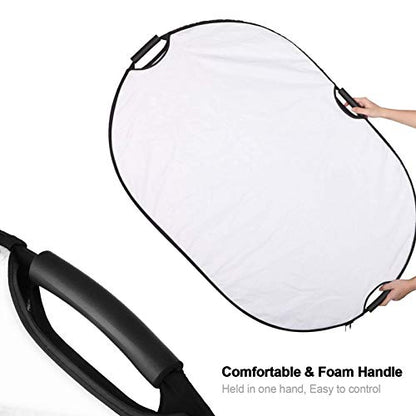 Selens 5-in-1 Oval Reflector with Handle for Photography Photo Studio Lighting & Outdoor Lighting (48 x 72 Inch) - size: 48 x 72 Inch Oval Reflector