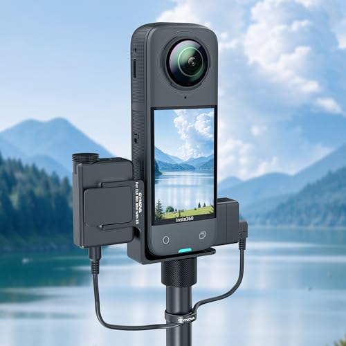 CYNOVA Mount for Insta360 X5 Accessories, Insta 360 X5 Cold Shoe Mount, Invisible Mic Bracket Designed Specifically for DJI Mic Mini（with 3.5mm Audio Cable and Fixed Velcro）