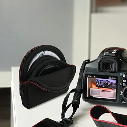 Camera Filters Case Bags for Round Filters Up to 82mm,Water-Resistant Fabric Design Lens Filter Pouch (Large)